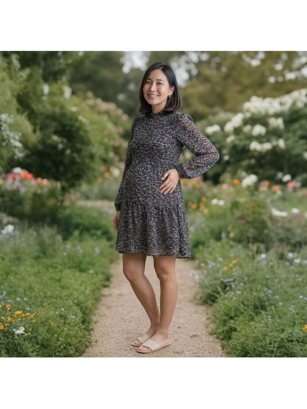 LOFT Floral Maternity Dress Size 6